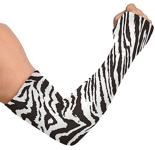 Caihoyu Gartenarbeit Armstulpen für Frauen Eisseide Armstulpen mit Daumenloch Bauernhof Sonnenschutz Arm Kühlung Cover Ärmel Wiederholung Muster Tiger Zebra Tierdruck, Mehrfarbig, Einheitsgröße