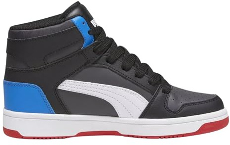 PUMA Rebound Layup SL Jr, Unisex-Kinder Sneaker, Mehrfarbig (Dark Coal PUMA White PUMA Black Racing Blue for All Time Red), 39 EU