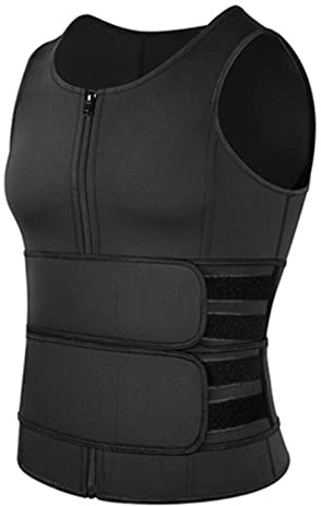 Entrenador de Cintura Moldeador de Cuerpo para Hombres, Gimnasio, Fitness, Cinturón Doble, Chaleco de Sauna, Adelgazamiento de Sudor Transpirable, Apoya la Conformación (Negro L) | Compresión fuerte, mejora la forma del abdomen, material de poliéster y neopreno, ligero y portátil, adecuado para el gimnas