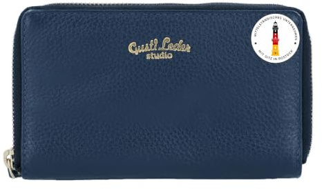 Gusti Geldbörse Leder- Cornelio Damen Portemonnaie Portemonnaie Geldbeutel Blau Leder