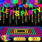 52 Packungen Leuchtendes Neon Partyzubehör Leuchtende Party Dekorationen Neon-Geburtstags-Party-Zubehör Schwarzlicht Reaktive Dekoration Set - Fluoreszierende Banner, Girlanden, Ballons, Klebeband