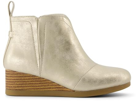 TOMS Women's Wedge Booties - Fashionable PU Nubuck & Textile, Effortless Wear, 1.5” Wedge with Zipper