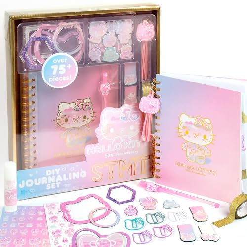 Horizon Group USA Hello Kitty Offizielles Sanrio Tagebuch-Set zum 50. Jahrestag von STMT, niedliches Schulbedarf, Schreibwaren, lustiger Bürobedarf, Sanrio-Schreibwaren, tolles Geschenk-Set
