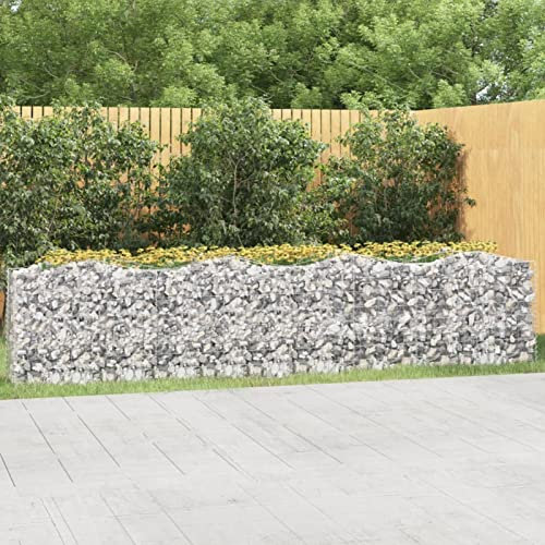 ARKEM Arriate de gaviones Forma Arco Hierro galvanizado 400x50x100cm Macetero Alto