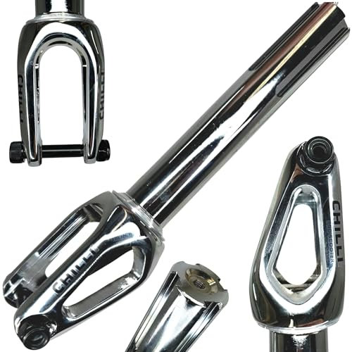 Chilli Pro Scooters Stunt-Scooter Fork Trick Roller Ersatz Tuning Gabel IHC I SCS I HIC passend für 100 I 110 I 120mm Rollen (Slim Cut Chrome)