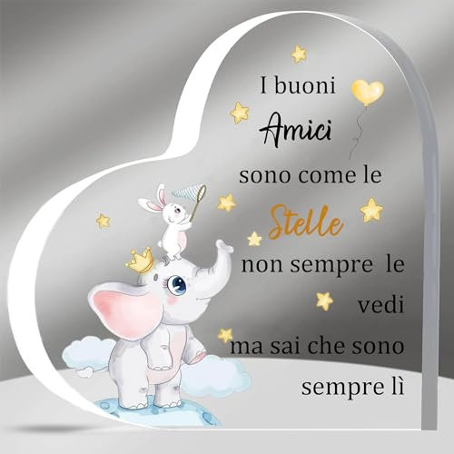 Placche Acriliche Buoni amici Laurea Amica Regalo Targhe e Cartelli Decorativi d'Ispirazione Donne Uomini Compleanno Amicizia Apprezzare Ricordi Natale Colleghi Colleghe Pensionato Segni Amica Stelle