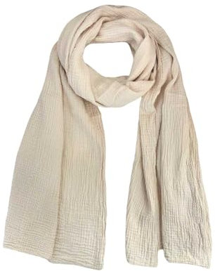 stylx Weichster Musselinschal - Muskuliner Tiechskala 64 x 210 cm, LANGER SCHAL Damen - Beige