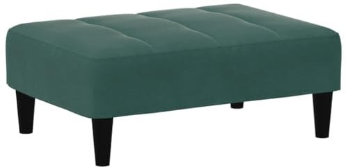 vidaXL Repose-Pied Vert foncé 77x55x31 cm Velours, Tabouret, Tabouret de canapé, siège de Salon, Pouf, Repose-Pied en Tissu, Meuble de Salon