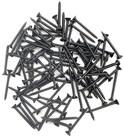 100 PCS Black Wood Screws (4mm x 40mm) Double Countersunk Multi Purpose Organic Woodscrews