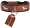 HUNTER Teckel-Halsband MÜNCHEN, Farbe: Cognac/schwarz, Leder, edle Dackel-Besätze, weich und robust, fellschonend, luxuriös, ökologisch hergestellt, nachhaltig, Made in Germany, Größe: 32