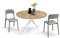 PAZZO DESIGN Table ronde extensible Gabri, table de salon, table de cuisine, pieds croisés Shangay blancs, fabriquée en Italie, chêne rustique, de 120 à 170 cm - id_2177