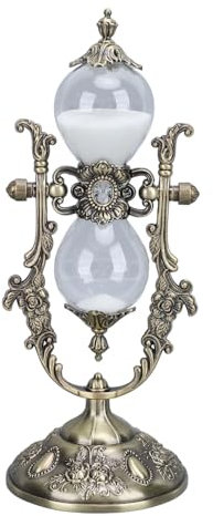 Sanduhr mit Ständer, Vintage-Stil, 15 Min. Gravur, Geprägte Goldene Sanduhr, Timer Regaldekoration (Bronzefarbe)