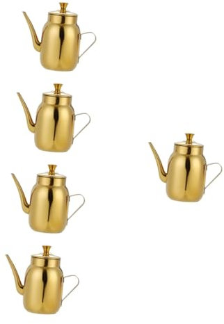 PRETYZOOM 5 Pièces Bidon D'huile Bidon De Stockage D'huile De Friture Pichet à Sauce D'huile De Cuisine La Graisse Peut Bouteille De Sauce Acier Inoxydable
