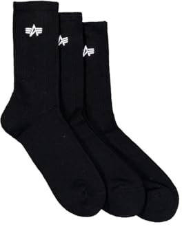 Alpha Industries Unisex Basic 3 Pack Socken, Black, 39/42