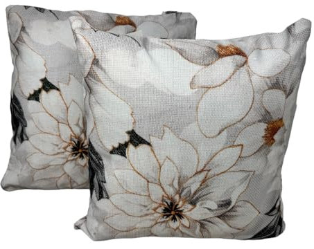 Jet-Line® | 2-er Set Garten Deko Kissen 40x40cm inkl. Füllung | Pfingstrose | Blumen | Sofakissen Set | Garten | Terrasse | Zierkissen | für In und Outdoor | inkl. Innenkissen |