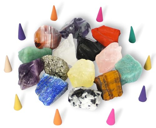 Set de 14 cristales y piedras naturales en bruto | Cristales Chakra Para Yoga, Meditación, Reiki y prácticas energéticas