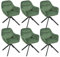 Goeurvant Drehstuhl Esszimmer 6er Set Samt Grün mit Armlehne Polsterstuhl Esszimmerstühle drehbar Küchenstuhl mit Metallbeine und Rückenlehne für Wohnzimmer Esszimmer