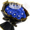 TLY Glitzer-Rosenstrauß, Blaue Rosen, künstliche Blumen mit Blume, Geschenkpapier, Kronen, Karten für Valentinstag, Jahrestag, Verlobung, Hochzeit, Schulanfang (24, Königsblau)