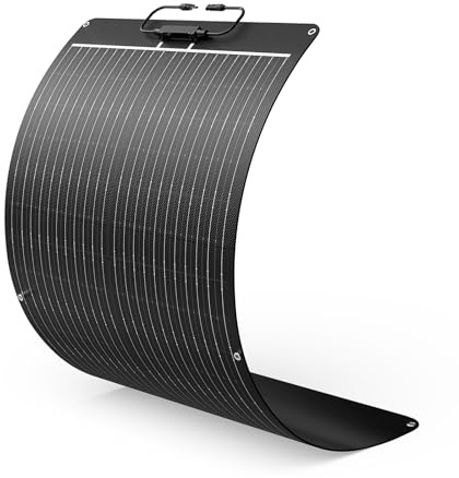Callsun 50W Flexible Solar Panel 12V, ETFE Monocrystalline Solar Cell Charger for Power Station, RV, Marine, Boat Bimini, Trailer, Van, Car Battery Maintenance, Ultra-Thin Bendable Design