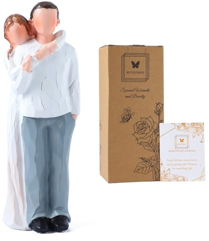 BUTILIVEEN Dad and Adult Daughter Figurines, Dad Gifts from Daughter for Father’s Day, Christmas and Wedding, Father of the Bride Gifts, 8inch, Resin