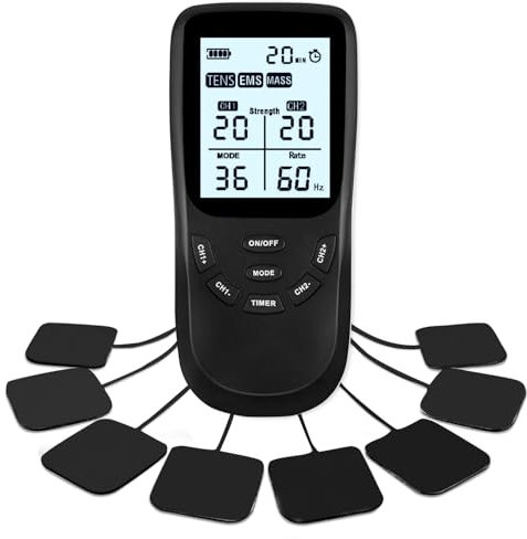 Dual Channel TENS EMS Machine for Pain Relief, 36 Modes TENS Unit Muscle Stimulator,Muscle Stimulator for Strengthening, Back Pain & Joint Pain Relief & Drug-Free Management, Make movement easier