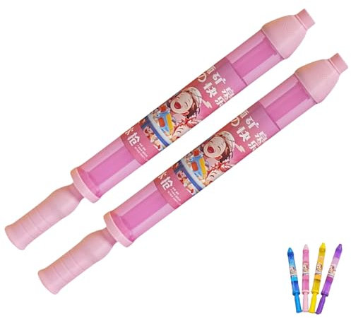 Firework Water Gun, Firework Water Gun Squirter Firework, Party Entertainment, High Pressure Pull-Out Sprinkler Spray Toys for Bathing, Pool, Party Entertainment (Pink 2Pcs)