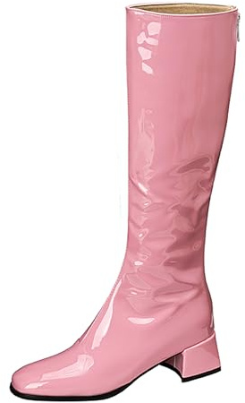 Asterisco Donna Stivali Alti Block Tacco Medio con Cerniera Punta Rotonda 240809 Rosa Numero 41 EU/43Cn