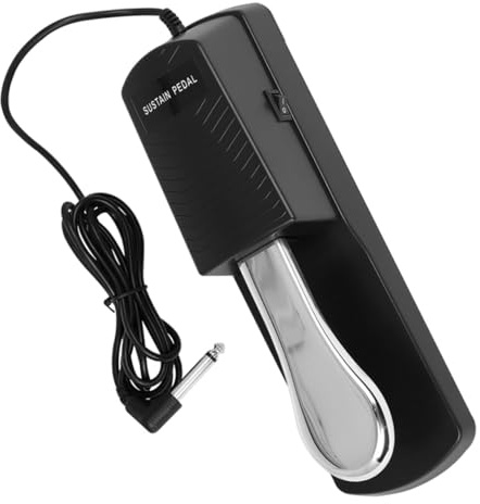 Healifty Pedale Sustain per Tastiera Pianoforte Digitale con Design Antiscivolo e Ritardo Tono Compatibile con Tastiere e Pianoforti Elettronici Corpo in Metallo e Abs Nero con Lingua