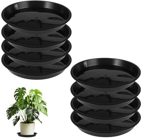 8 Pièces Soucoupe Pot Fleur 20cm, Imperméable et Réutilisable, Plastique Soucoupes Pots de Fleurs, Coupelle Pot de Fleur Rond pour Plantes D'Intérieur et D'ExtéRieur, Convient aux Balcons, Jardins