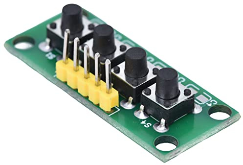 4-poliges Tastaturmodul mit 4 unabhängigen Tasten und doppelseitiger 1,6-mm-Leiterplatte für elektronische Experimente, kompakter Tastatur-Steuerschalter mit Befestigungslöchern