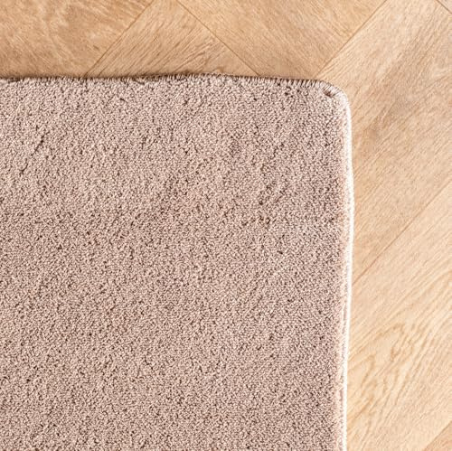 KADIMA DESIGN Teppich Kurzflor Scandi-Stil Pflegeleicht Modern Waschbar Beige 200x290 cm Wohnzimmer Esszimmer Fußbodenheizung Oeko-TEX Schadstoffgeprüft Gekettelt Flur Diele geeignet | LAVAREDO