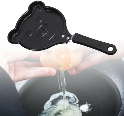 SUNGOOYUE Mini Poêle à œufs, Poêle à Petit-déjeuner en Fonte Antiadhésive, Chauffage Rapide Compact pour œufs, Crêpes, Boulettes, Petite Batterie de Cuisine pour une Seule Maison, Cuisine