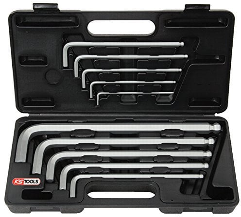 KS Tools 151.2150 Kugelkopf-Innensechskant-Winkelstiftschlüssel-Satz,XL,10-tlg
