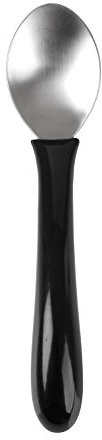 Homecraft Caring Cutlery, Black Handle Spoon (Eligible for VAT Relief in the UK) Ergonomic Stainless Steel Eating Utensil, Silverware for Weak Grip, Restricted Movement, Elderly, Disabled, Handicapped