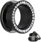 Treuheld® | 12mm Kristall Ohr Flesh Tunnel | Schwarz mit klaren Glitzer - Zirkonia - Steinen | Chirurgenstahl | Gewinde Schraubverschluss | Damen