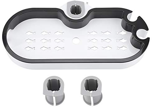 Tnfeeon Plateau de salle de bain réglable, étagère pour barre de douche Plateau de salle de bain étagère de salle de bain