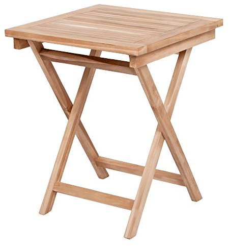 LEBENSwohnART Teak Klapptisch KURSI ca. L60cm Natural Esstisch Gartentisch Tisch Massivholz