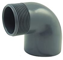 Coude 90° mixte à visser et à coller femelle/male en PVC - Ø A: 50mm | Ø B: 1''1/2