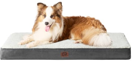 EHEYCIGA Orthopädisches Hundebett Grosse Hunde XL 104x68x9cm, Hundekissen Waschbar Flauschig, Hundematte Hundematratze für Kiste, Beige