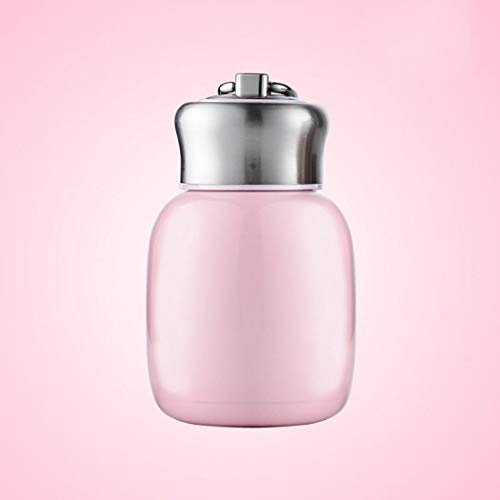 Gelory Small Water Bottle 200 ml Mini Vacuum Insulated Water Bottle Stainless Steel Water Bottle Flask Portable Leakproof Travel Mug (Pink)