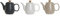 Théière DKD Home Decor Blanc Beige Bois de caoutchouc Gres Natural Gris foncé (1L) (3 pièces)