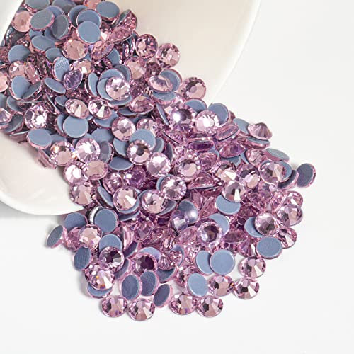 Beadsland 2880 Stück Licht Rosa Hotfix Strasssteine, Hitzefix Strasssteine zum Basteln, Hotfix Kristall Runde Edelsteine, Licht Rosa (SS10/2.7-2.9mm)