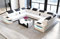 Sofa Dreams Wohnlandschaft Como U Form Ledersofa (Langer Schenkel Links, Weiß-Schwarz)