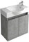 Alpenberger Waschtisch mit Unterschrank 55 cm Breit | Waschbecken mit Unterschrank Bad Möbel Modern Set Grau | Kleines Waschbecken Gäste WC Möbel | Waschbeckenunterschrank Badezimmermöbel