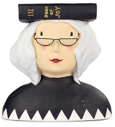 Ladykopf mit Buch und Brille - Moderne Skulptur - Dekofigur - zeitlos - 25 cm hoch