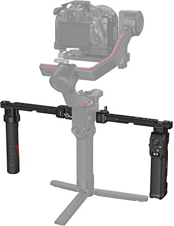 SMALLRIG Wireless Control Dual Handle Handgriff für DJI RS 2 RS 3 Pro RS 4 RS4 Pro, Magnetic Attraction Handle mit Control Module, Threaded Holes, Built-in Cold Shoe und NATO Rail – 3954
