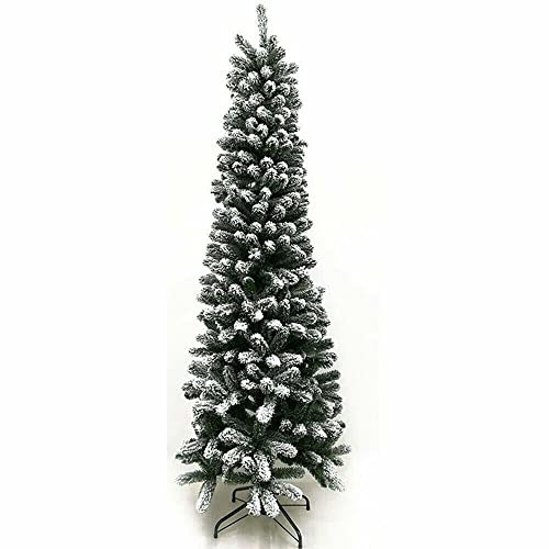 ROTEX Albero di Natale Artificiale innevato Slim Stretto salvaspazio Apertura Automatica cm 180-210