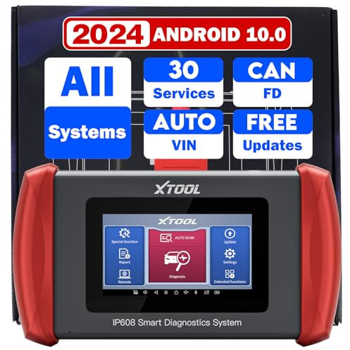 XTOOL IP608 Diagnosegerät Auto, OE Alle Systeme OBD2 Diagnosegerät, Kfz-Codeleser mit 30 Reset: Öl/ABS-Blutung/Drosselklappe/SAS/BMS/EPB/TPMS/DPF Reset, Injektorcodierung, CAN FD, Lebenslange Upgrade