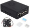 eleUniverse ABS-Gehäuse mit Kühlkörper und Lüfter für Libre Computerplatine AMl-S905X-CC/ALL-H3-CC/ROC-RK3328-CC (Schwarz)