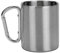 DAZZLEEX Tasse à café en acier inoxydable avec mousqueton double couche Argenté 300 ml